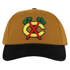 Chicago Blackhawks American Needle Burnett Adjustable Hat - Tan/Black Hats