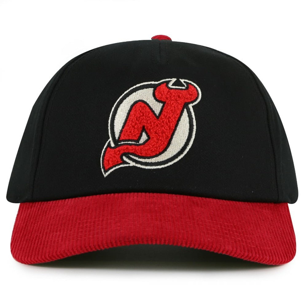 New Jersey Devils American Needle Burnett Adjustable Hat - Black/Red Jerseys