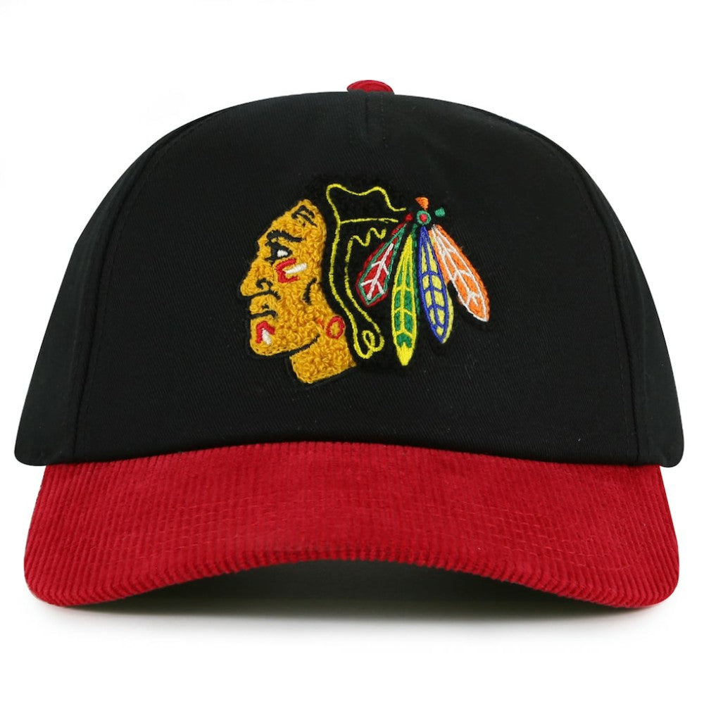 Chicago Blackhawks American Needle Burnett Adjustable Hat - Black/Red Hats