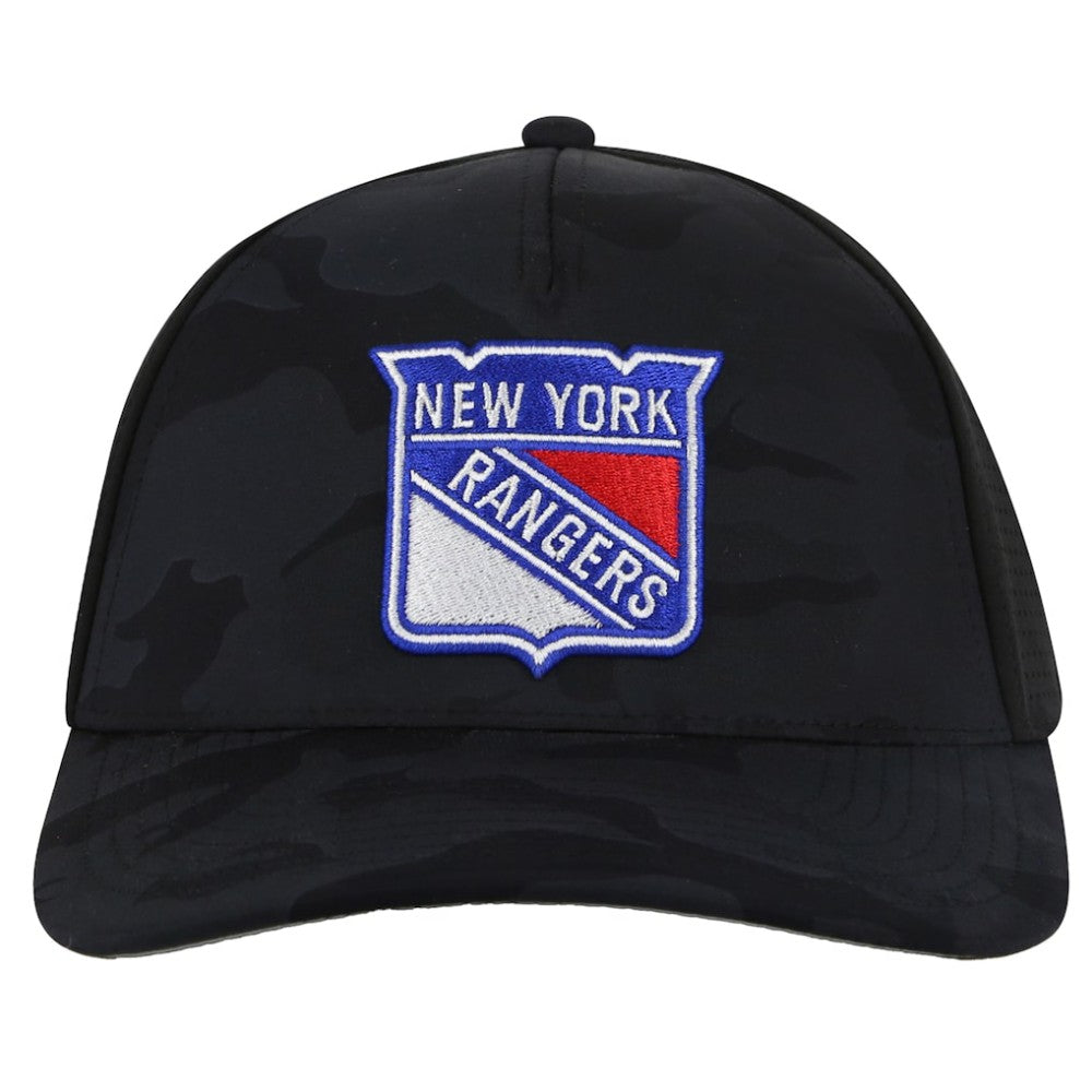 New York Rangers American Needle Valin Camo Super Tech Vented Adjustable Hat - Black Hats