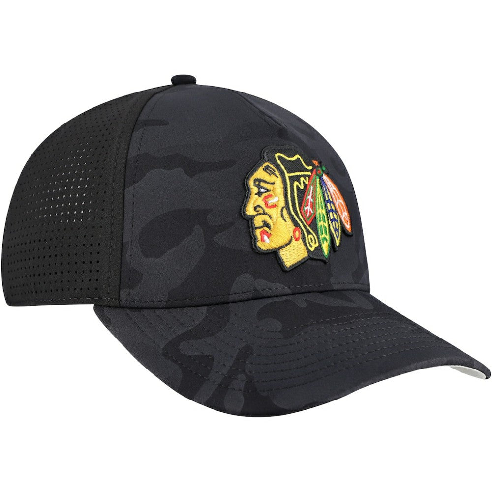 Chicago Blackhawks American Needle Valin Camo Super Tech Vented Adjustable Hat - Black Hats