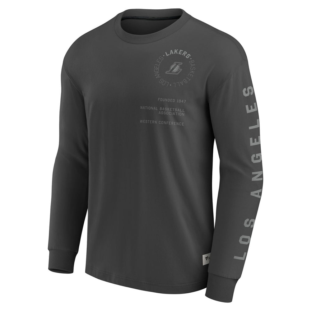 Los Angeles Lakers Elements Future Ground Tonal Info Long Sleeve T-Shirt - Gray on sale