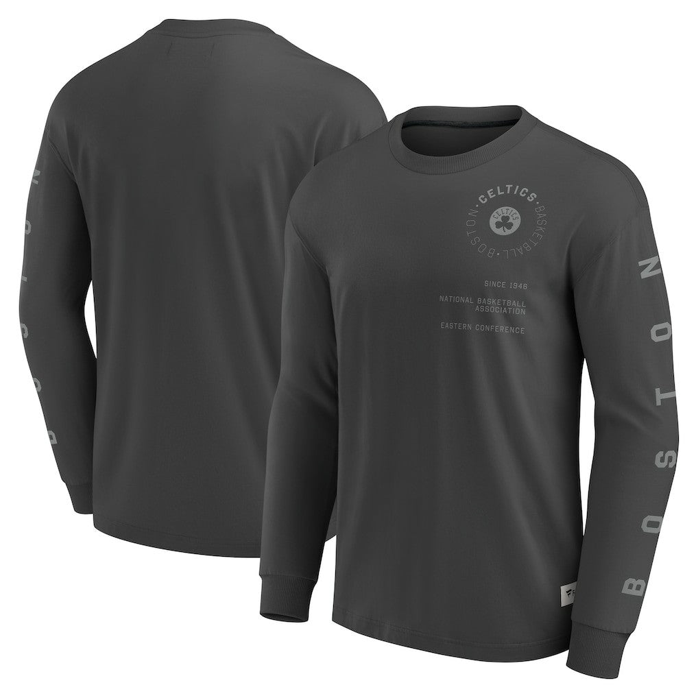 Boston Celtics Elements Future Ground Tonal Info Long Sleeve T-Shirt - Gray for sale