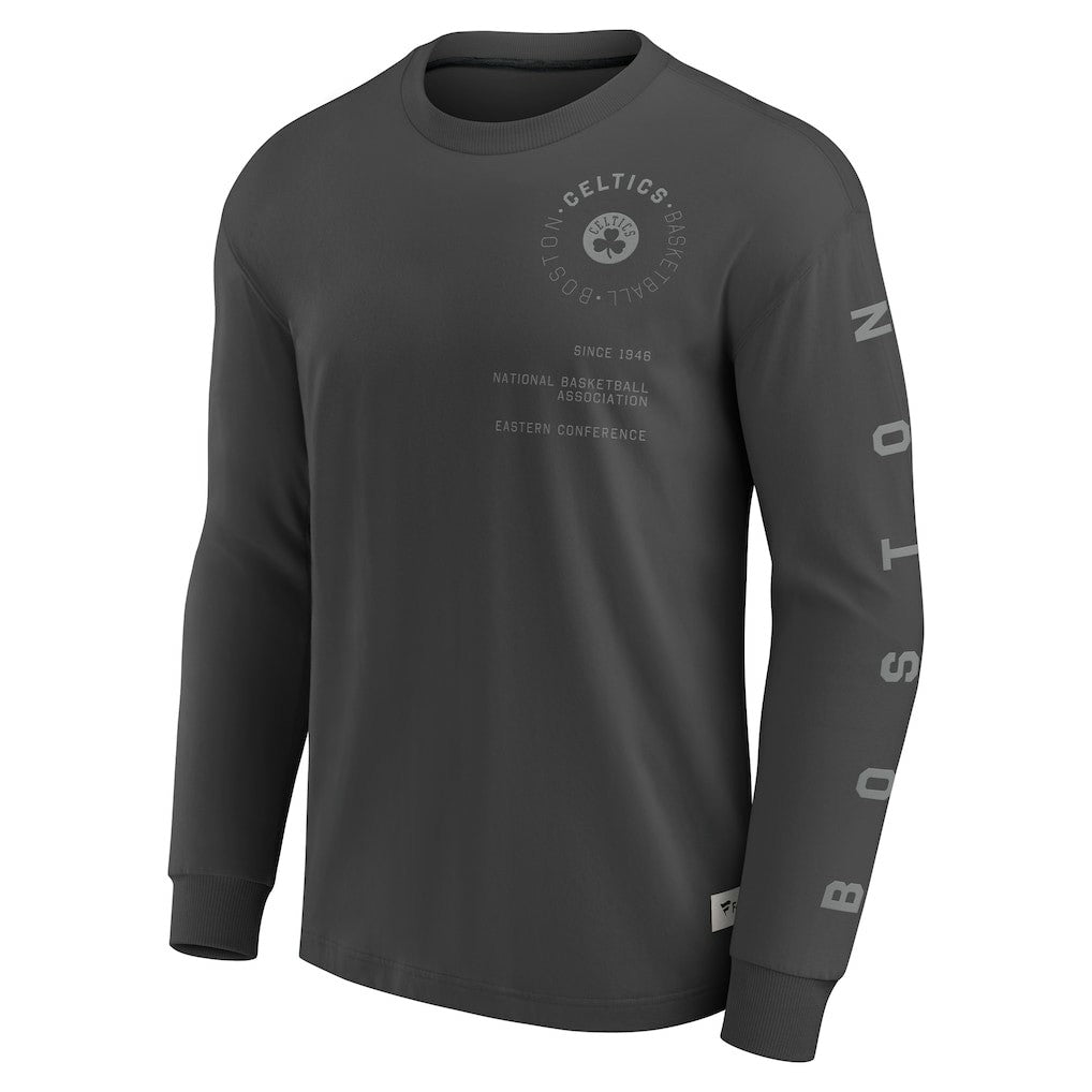 Boston Celtics Elements Future Ground Tonal Info Long Sleeve T-Shirt - Gray for sale