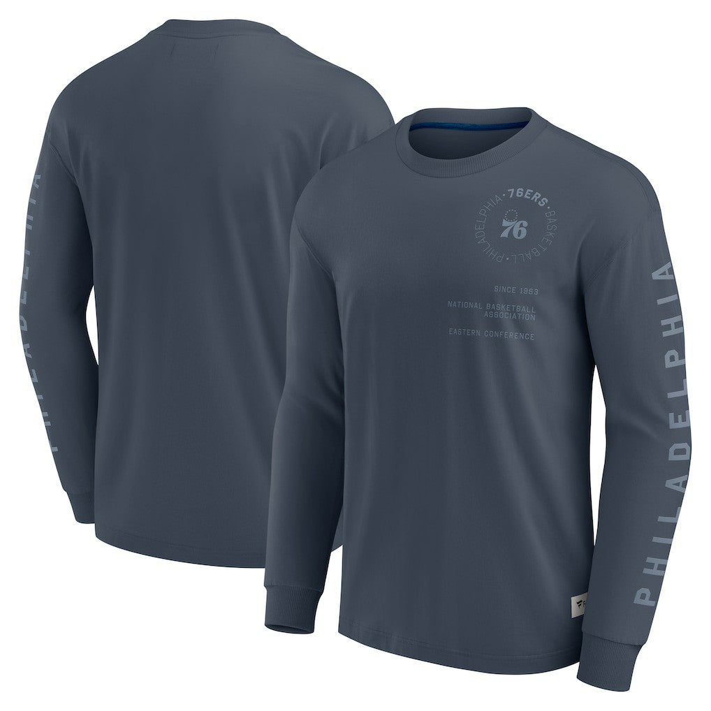 Philadelphia 76ers Elements Future Ground Tonal Info Long Sleeve T-Shirt - Blue for sale