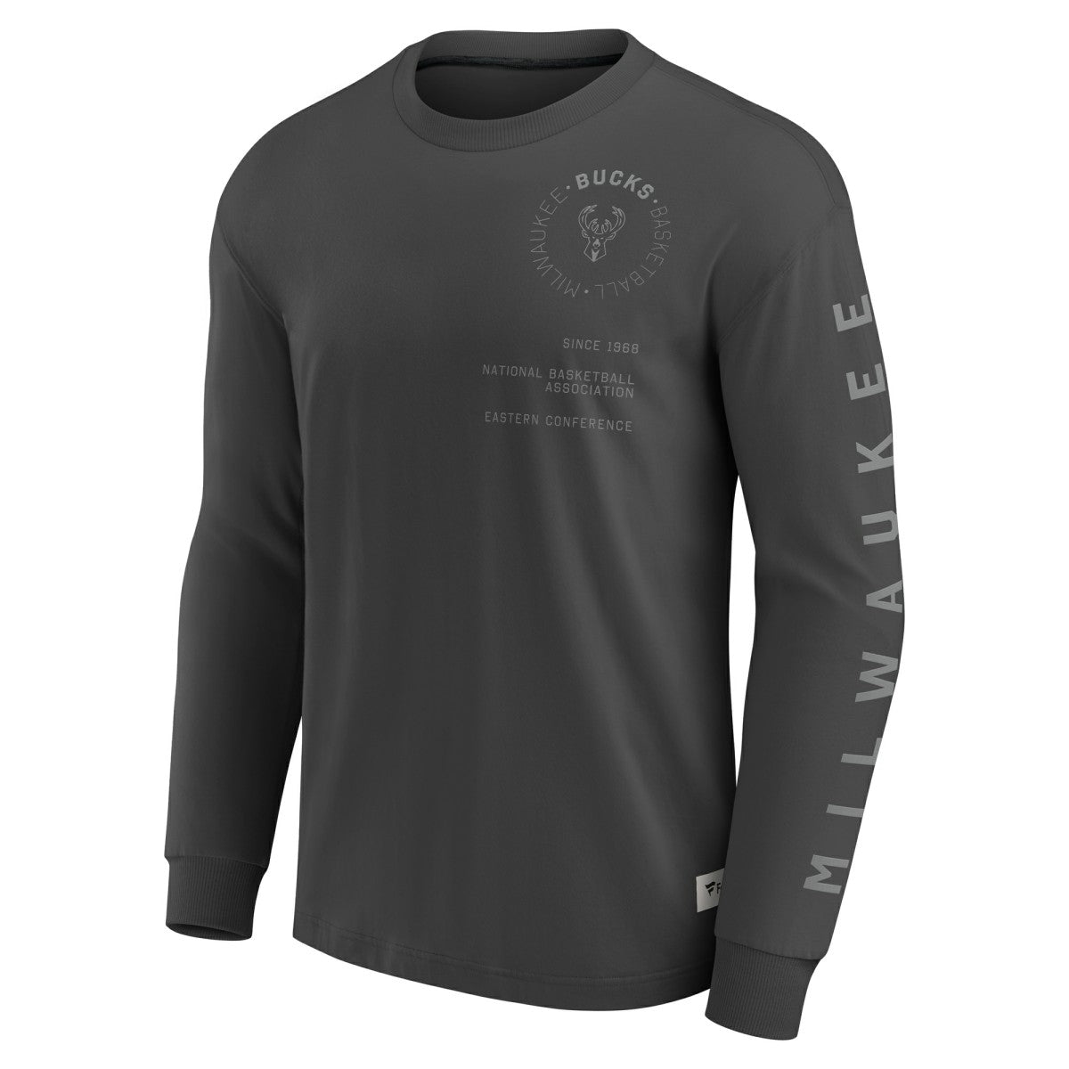 Milwaukee Bucks Elements Future Ground Tonal Info Long Sleeve T-Shirt - Gray discount
