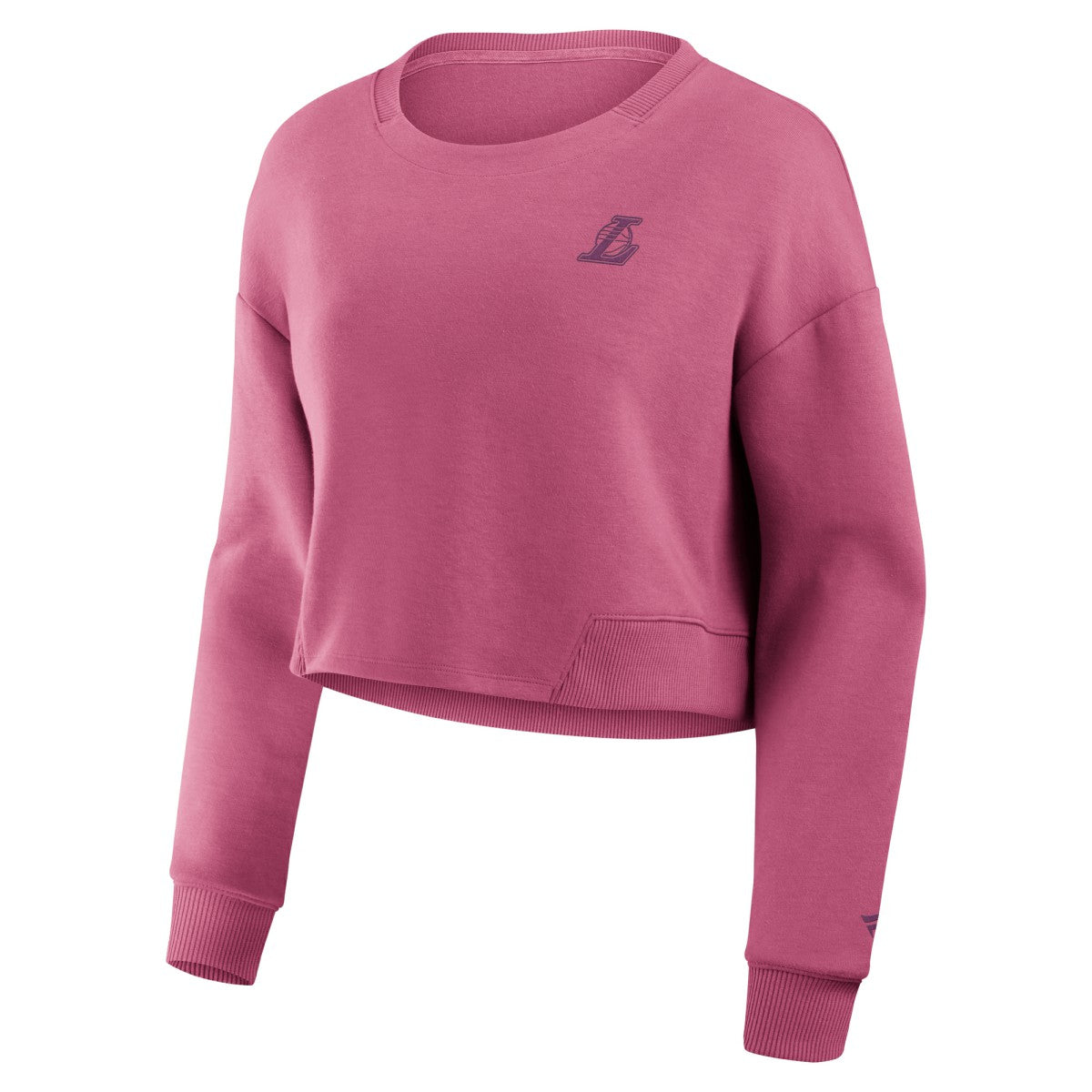 Los Angeles Lakers Women's Studio Tri-Blend Cropped Pullover Sweatshirt - Pink discount