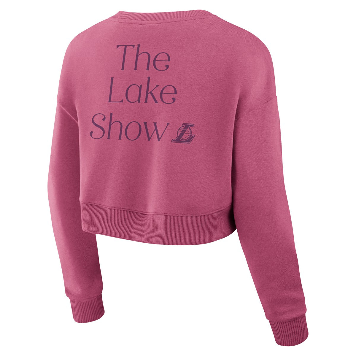 Los Angeles Lakers Women's Studio Tri-Blend Cropped Pullover Sweatshirt - Pink discount