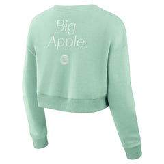 New York Knicks Women's Studio Tri-Blend Cropped Pullover Sweatshirt - Mint discount