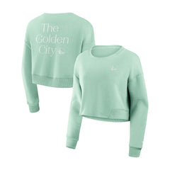 Golden State Warriors Women's Studio Tri-Blend Cropped Pullover Sweatshirt sale - Mint shop