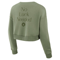 Boston Celtics Women's Studio Tri-Blend Cropped Pullover Sweatshirt - Olive discount