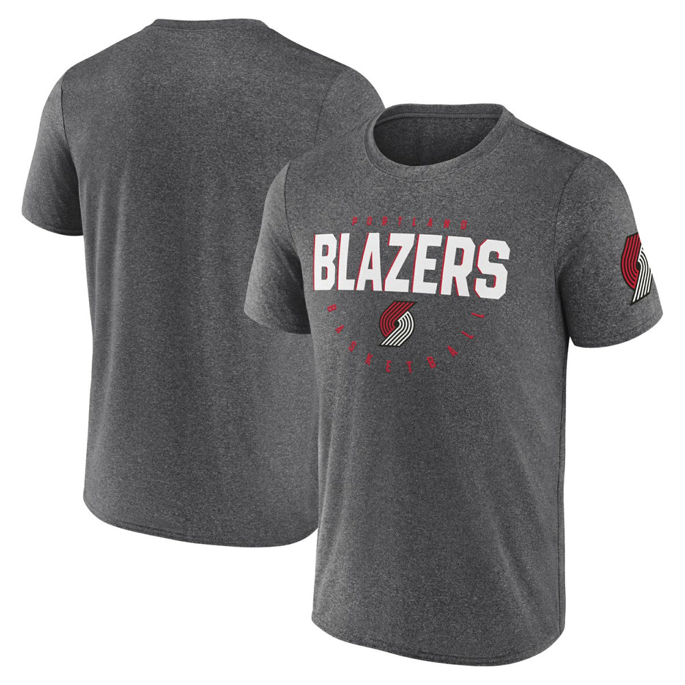 Portland Trail Blazers Logo Athletic Block Practice Performance T-Shirt - Heather Charcoal shop