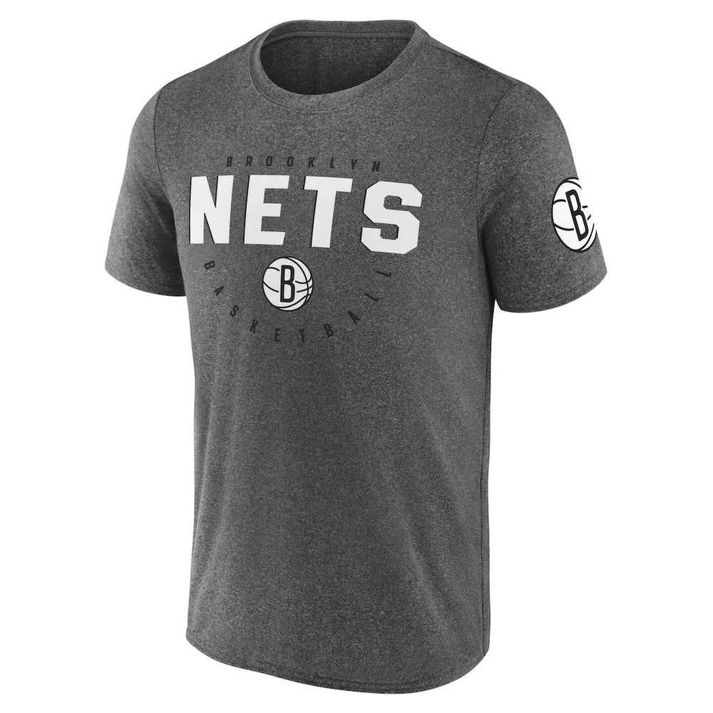 Brooklyn Nets Logo Athletic Block Practice Performance T-Shirt - Heather Charcoal sale