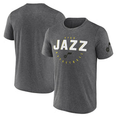 Utah Jazz Logo Athletic Block Practice Performance T-Shirt - Heather Charcoal on sale
