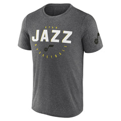 Utah Jazz Logo Athletic Block Practice Performance T-Shirt - Heather Charcoal on sale