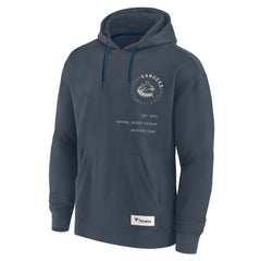 Vancouver Canucks Fanatics Future Ground Info Pullover Hoodie - Navy Hoodies
