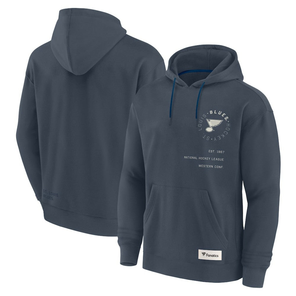 St. Louis Blues Fanatics Future Ground Info Pullover Hoodie - Navy Hoodies