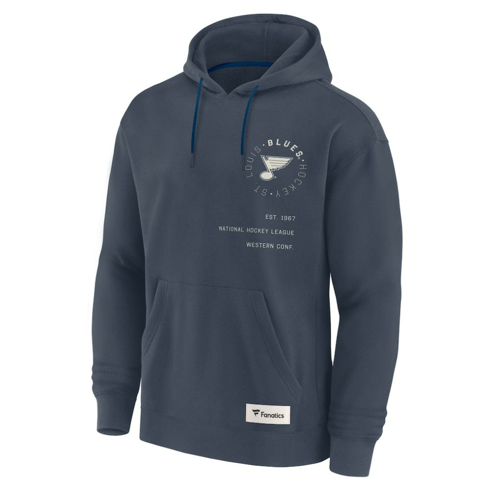 St. Louis Blues Fanatics Future Ground Info Pullover Hoodie - Navy Hoodies