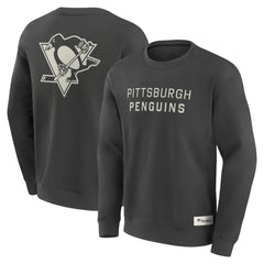 Pittsburgh Penguins Fanatics Elements Future Ground Lettering Pullover Sweatshirt - Charcoal Sweatshirts