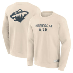 Minnesota Wild Fanatics Elements Future Ground Lettering Pullover Sweatshirt - Cream Sweatshirts