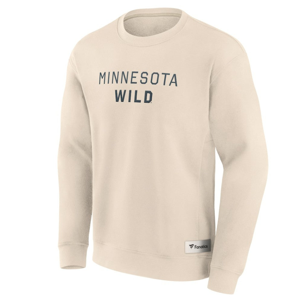 Minnesota Wild Fanatics Elements Future Ground Lettering Pullover Sweatshirt - Cream Sweatshirts