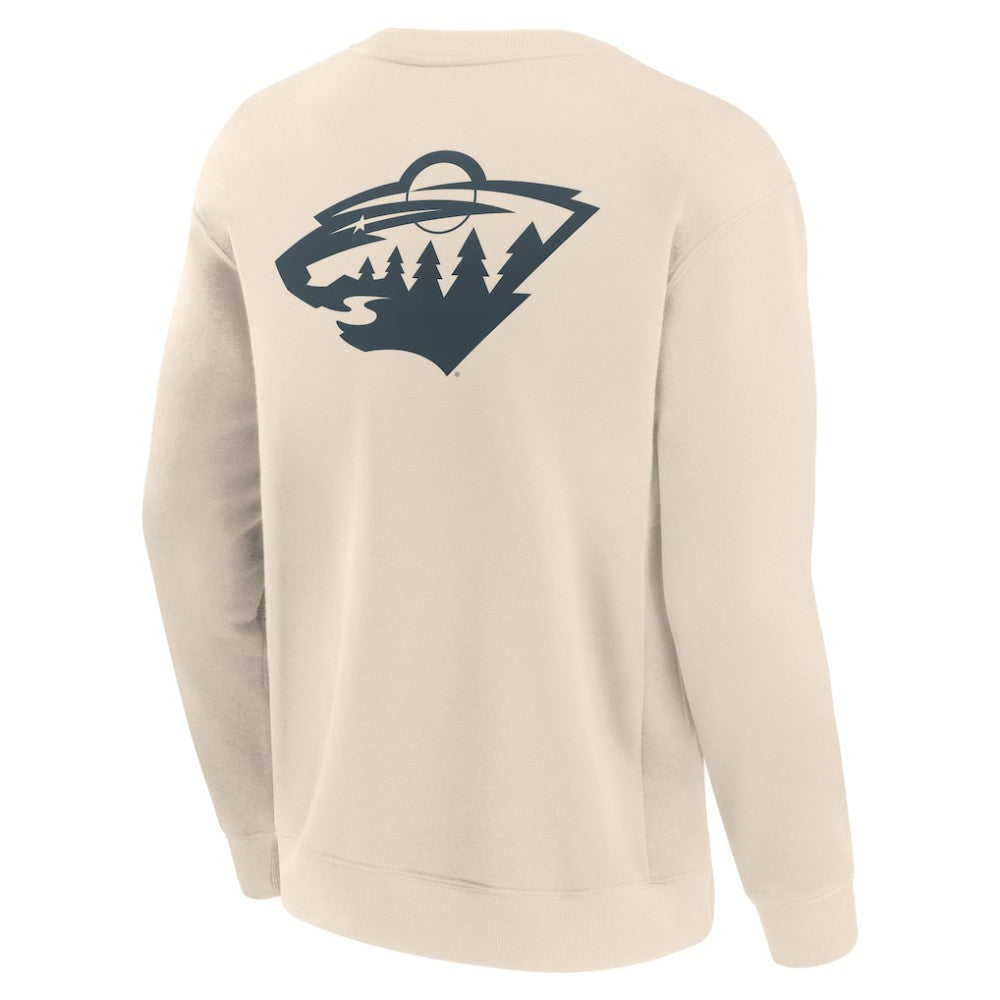 Minnesota Wild Fanatics Elements Future Ground Lettering Pullover Sweatshirt - Cream Sweatshirts