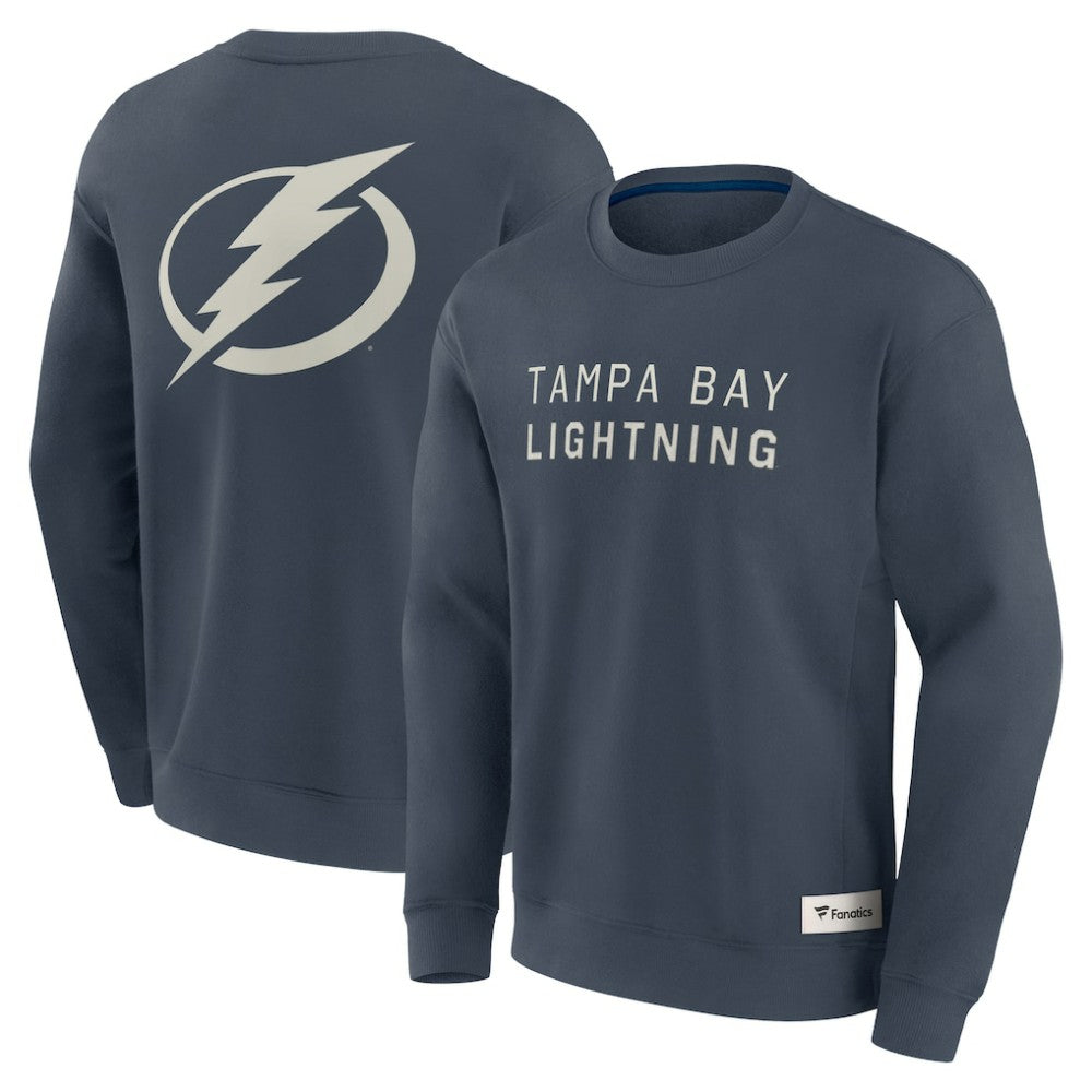 Tampa Bay Lightning Fanatics Elements Future Ground Lettering Pullover Sweatshirt - Blue Sweatshirts