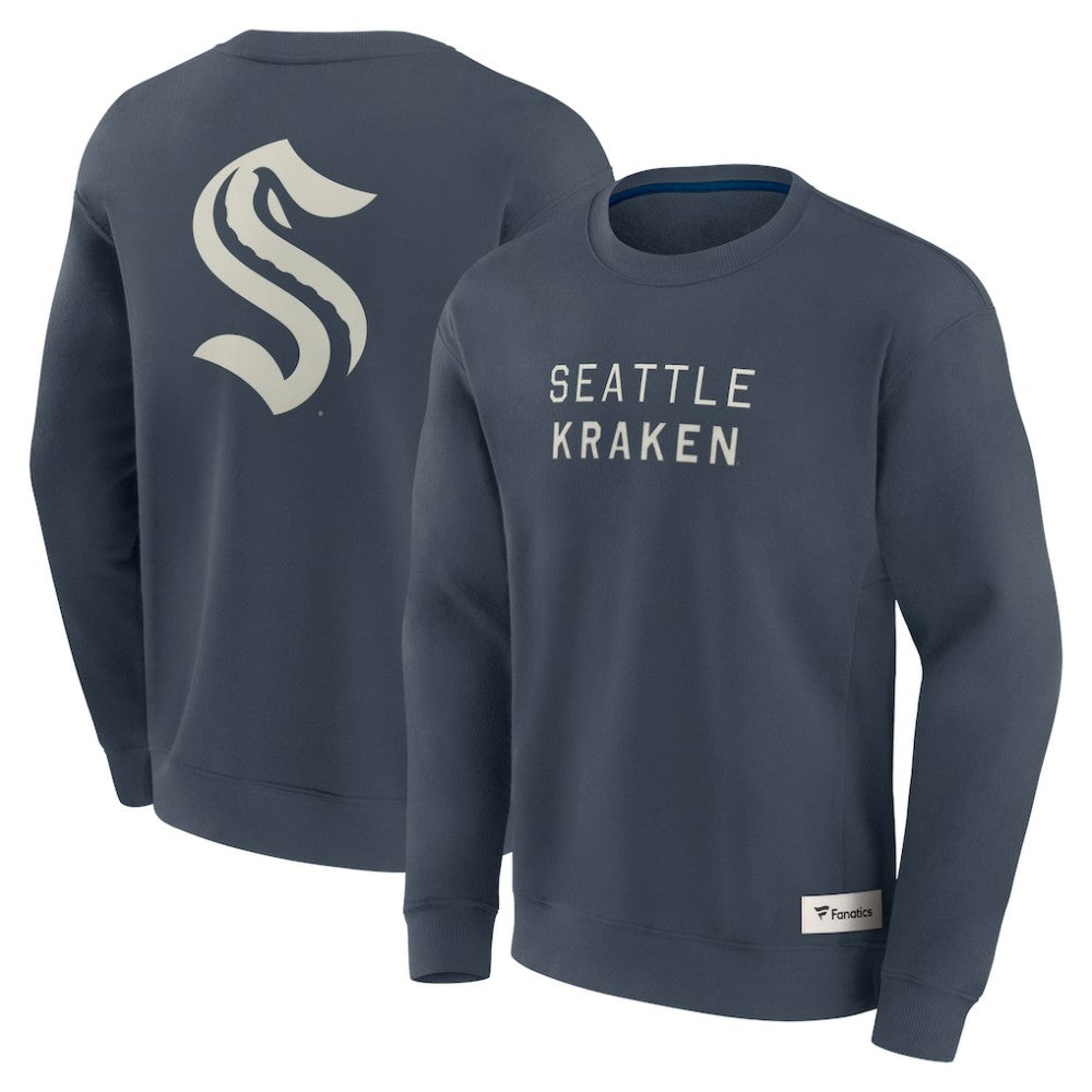 Seattle Kraken Fanatics Elements Future Ground Lettering Pullover Sweatshirt - Blue Sweatshirts