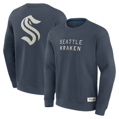 Seattle Kraken Fanatics Elements Future Ground Lettering Pullover Sweatshirt - Blue Sweatshirts