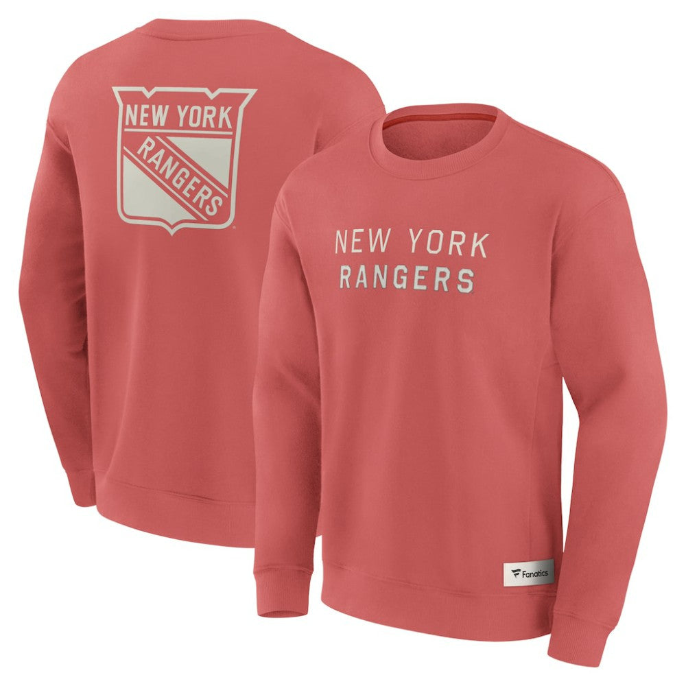 New York Rangers Fanatics Elements Future Ground Lettering Pullover Sweatshirt - Red Sweatshirts