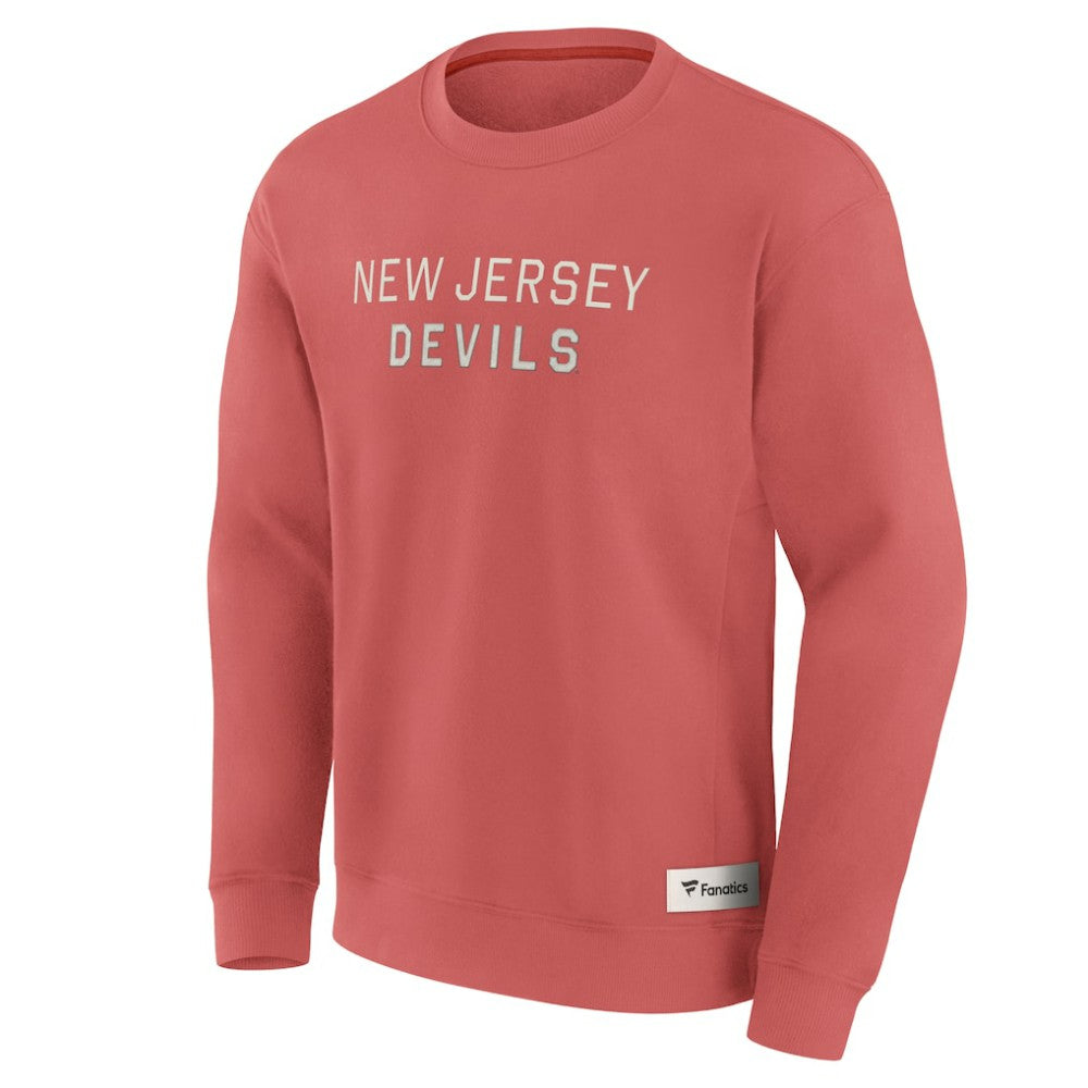New Jersey Devils Fanatics Elements Future Ground Lettering Pullover Sweatshirt - Red Sweatshirts