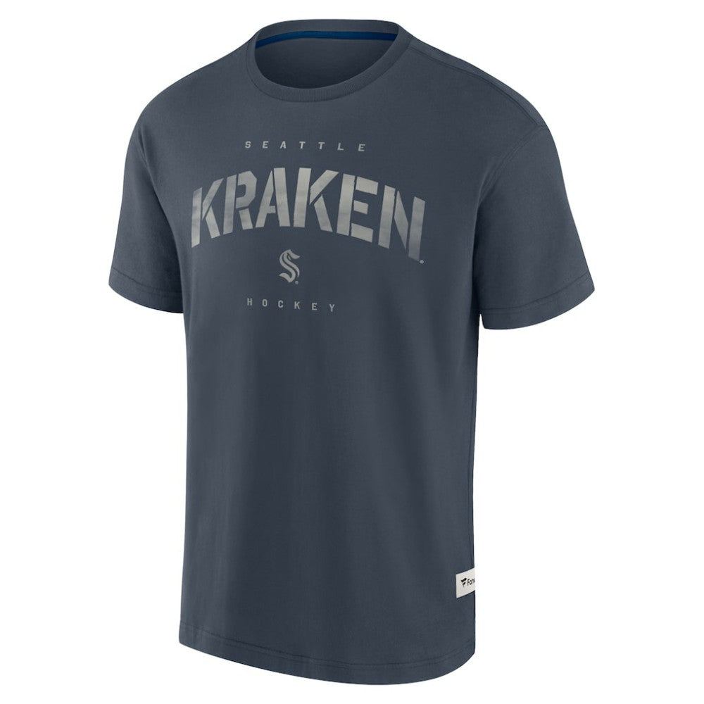 Seattle Kraken Fanatics Elements Weathered Tonal Future Ground T-Shirt - Navy T-shirts