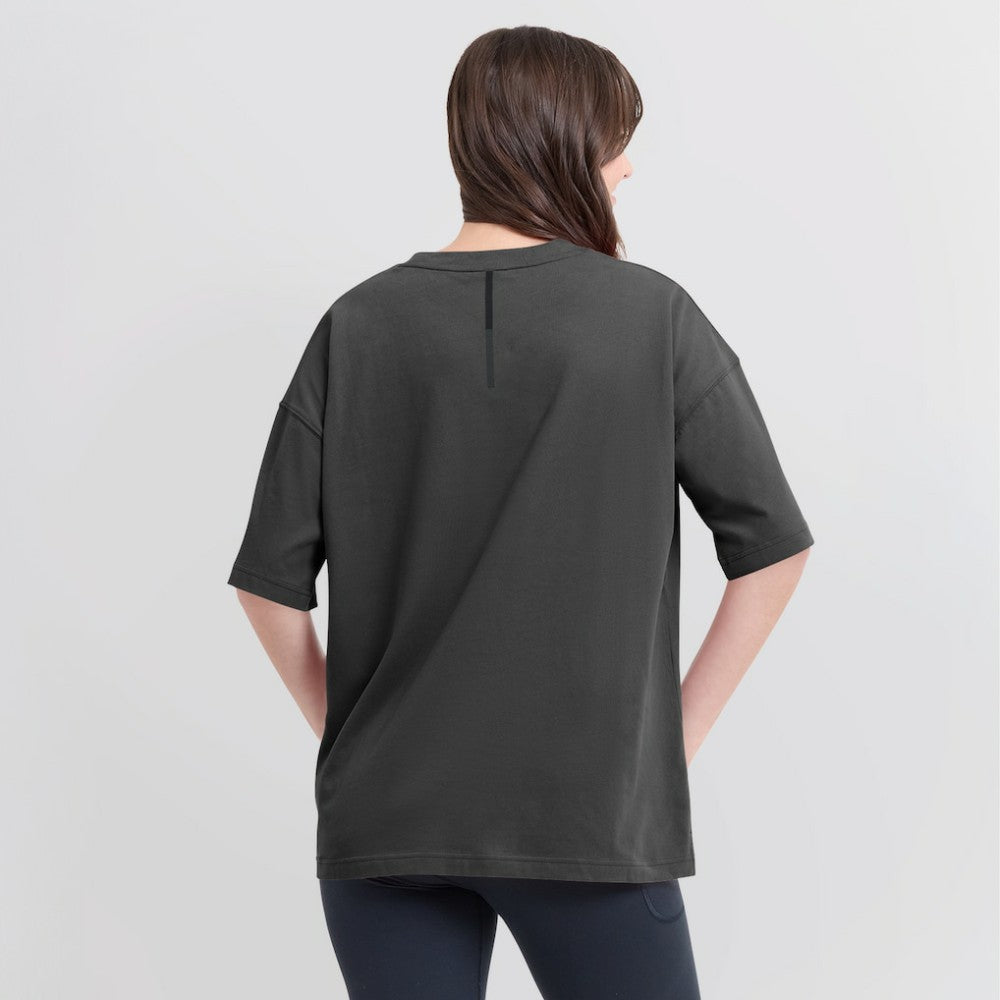 Boston Bruins Fanatics Women's Oversized Elements Raw Edge Future Ground T-Shirt - Charcoal T-shirts