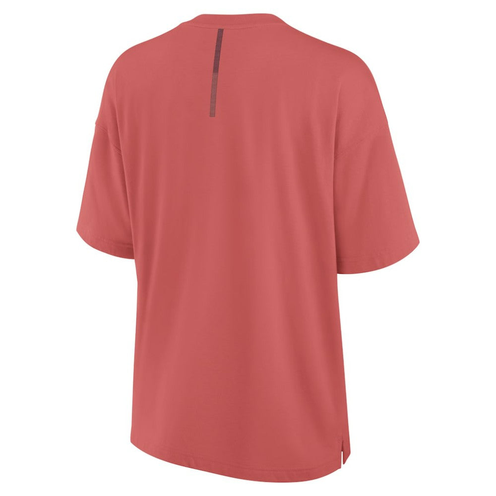 Chicago Blackhawks Fanatics Women's Oversized Elements Raw Edge Future Ground T-Shirt - Red T-shirts