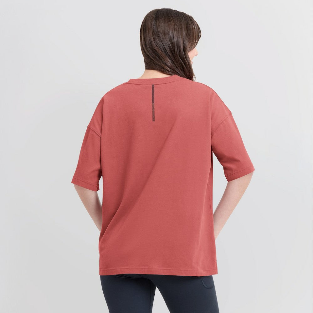 Chicago Blackhawks Fanatics Women's Oversized Elements Raw Edge Future Ground T-Shirt - Red T-shirts