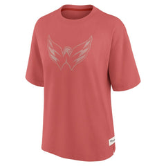 Washington Capitals Fanatics Women's Oversized Elements Raw Edge Future Ground T-Shirt - Red T-shirts