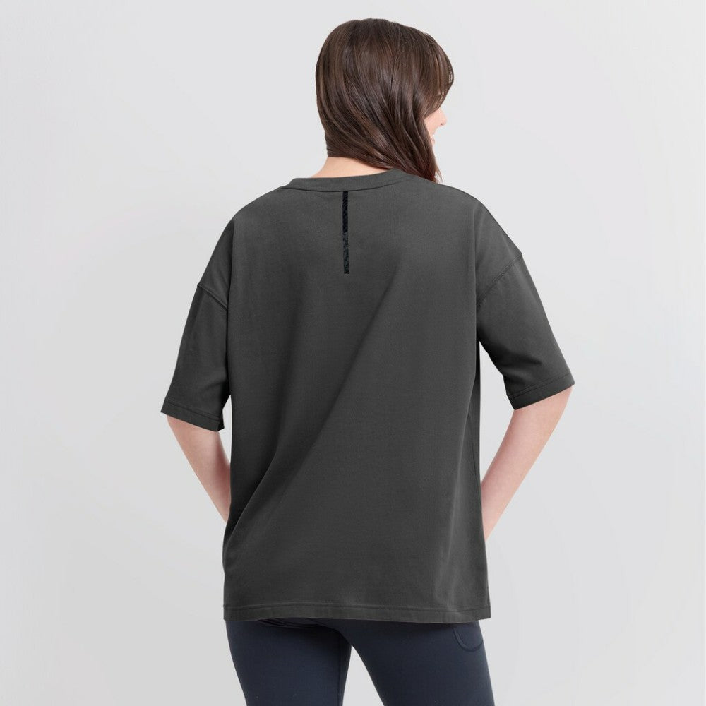 Pittsburgh Penguins Fanatics Women's Oversized Elements Raw Edge Future Ground T-Shirt - Charcoal T-shirts