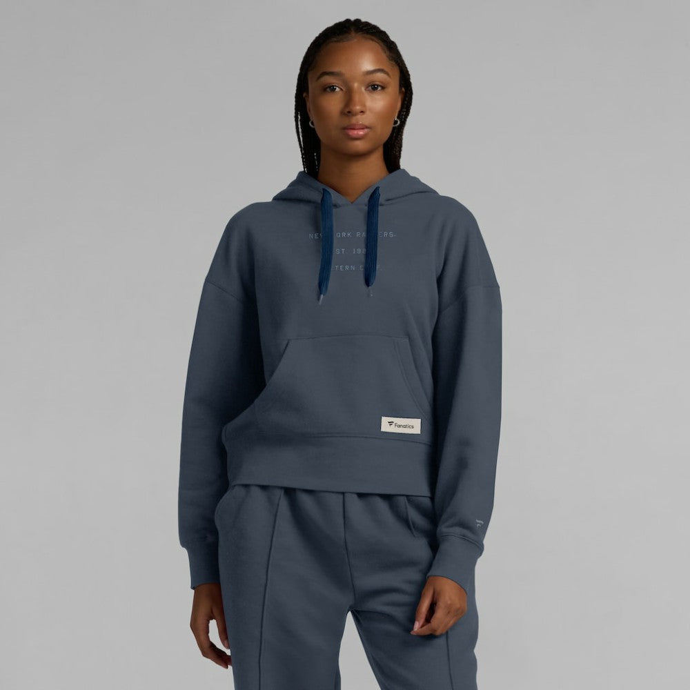 New York Rangers Fanatics Women's Elements Future Ground Subtle Tonal Pullover Hoodie - Blue Hoodies