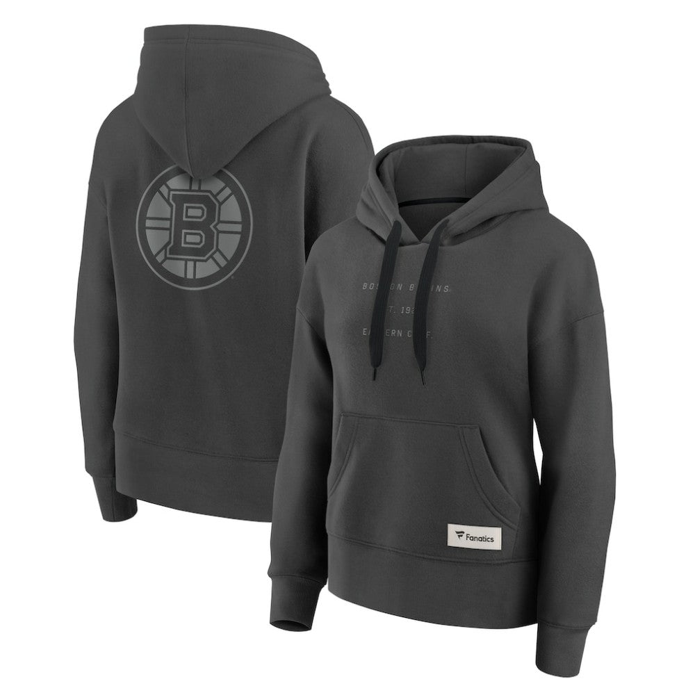 Boston Bruins Fanatics Women's Elements Future Ground Subtle Tonal Pullover Hoodie - Charcoal Hoodies