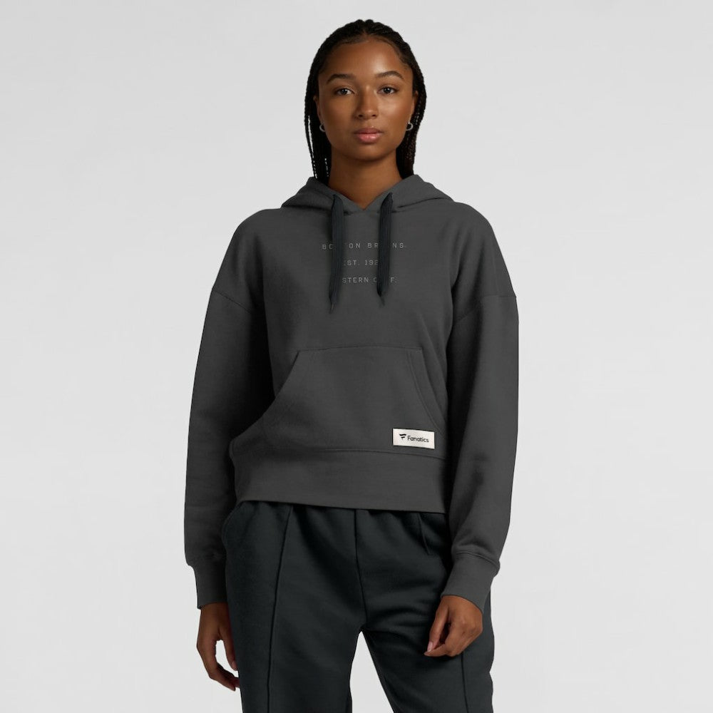 Boston Bruins Fanatics Women's Elements Future Ground Subtle Tonal Pullover Hoodie - Charcoal Hoodies