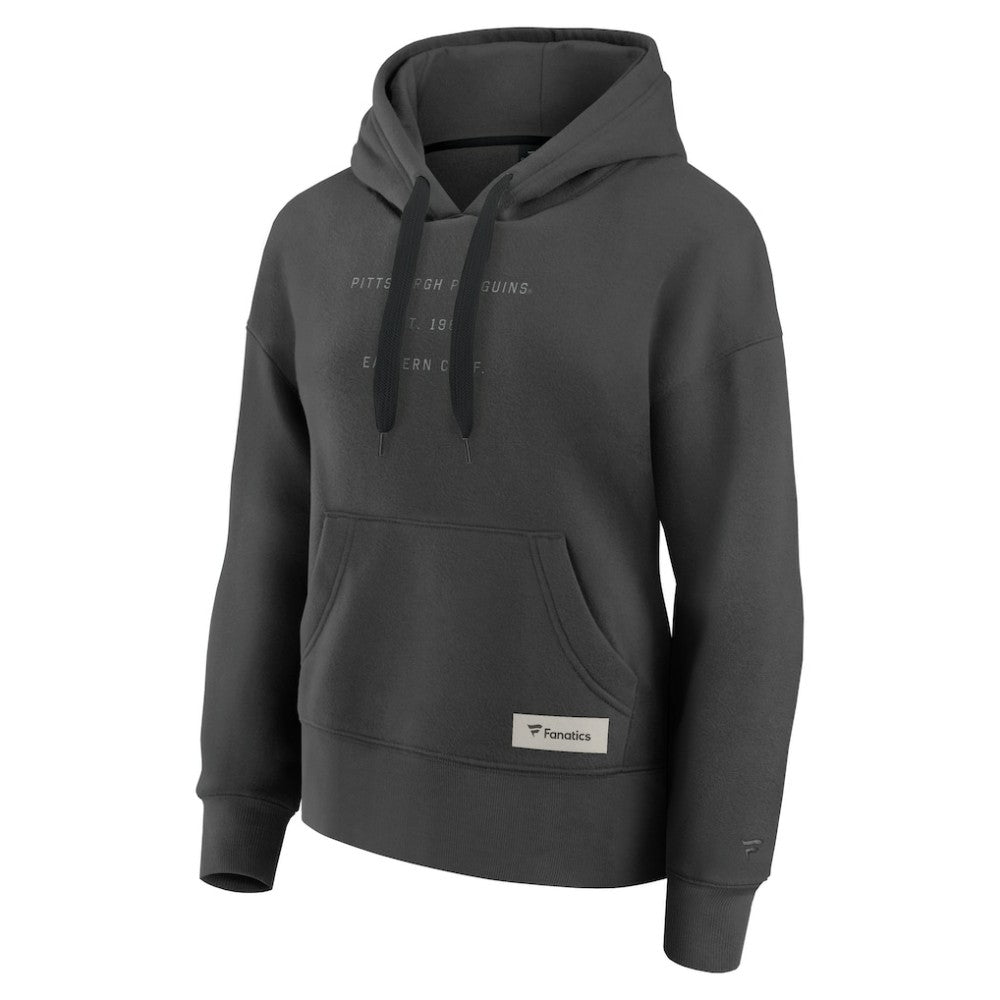 Pittsburgh Penguins Fanatics Women's Elements Future Ground Subtle Tonal Pullover Hoodie - Charcoal Hoodies