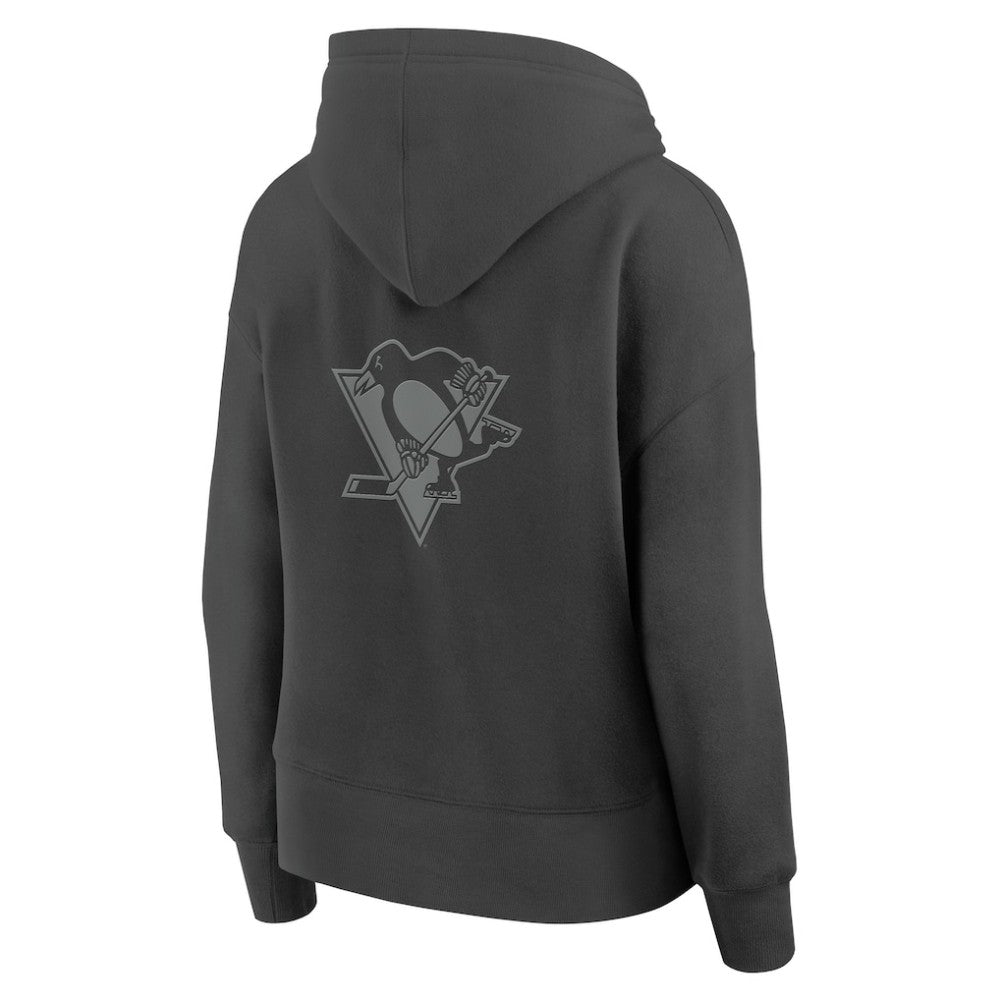 Pittsburgh Penguins Fanatics Women's Elements Future Ground Subtle Tonal Pullover Hoodie - Charcoal Hoodies