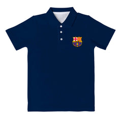 Barcelona Vive La Fete Youth Solid Polo - Navy sale