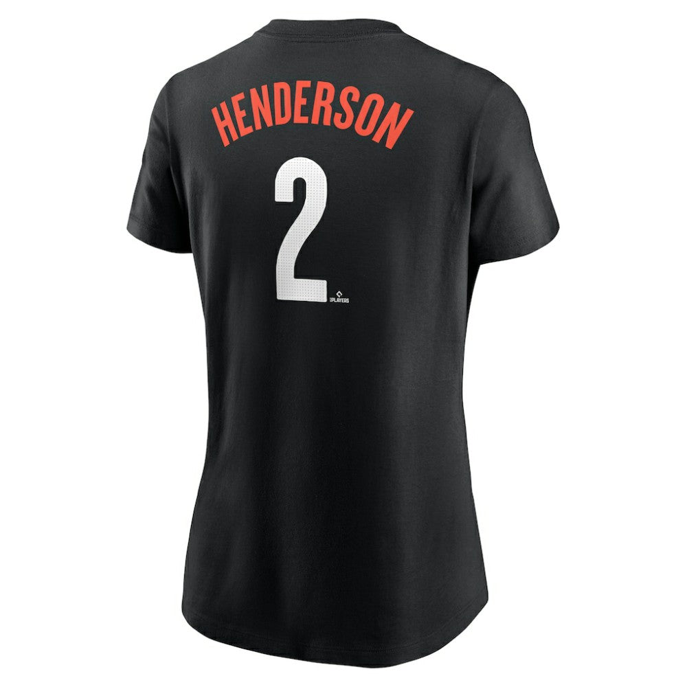 Gunnar Henderson Baltimore Orioles Women's 2024 City Connect Fuse Player Name & Number T-Shirt Black