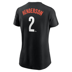 Gunnar Henderson Baltimore Orioles Women's 2024 City Connect Fuse Player Name & Number T-Shirt Black