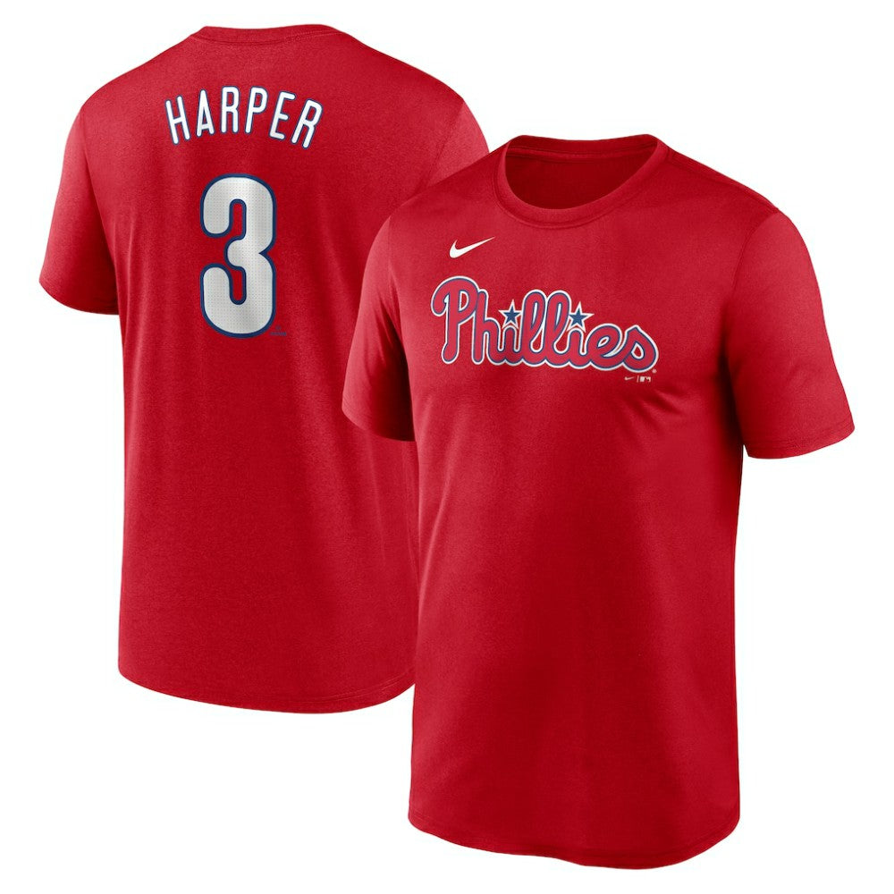 Bryce Harper Philadelphia Phillies Legend Name & Number Performance T-Shirt Red
