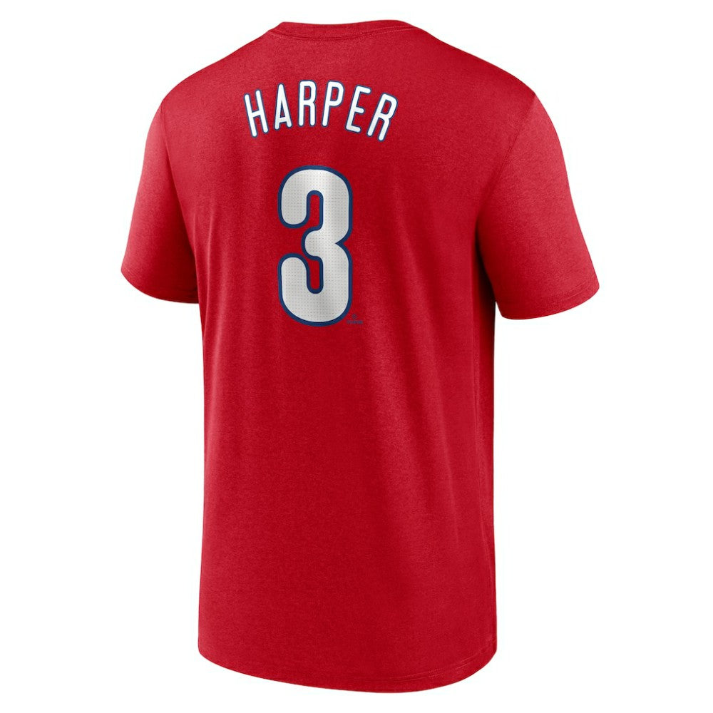 Bryce Harper Philadelphia Phillies Legend Name & Number Performance T-Shirt Red