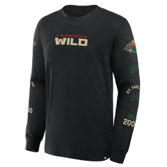 Minnesota Wild Fanatics Boxed In Legacy Long Sleeve T-Shirt - Black T-shirts