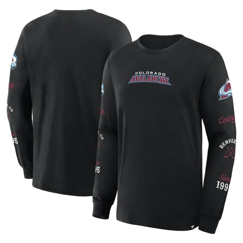 Colorado Avalanche Fanatics Boxed In Legacy Long Sleeve T-Shirt - Black T-shirts