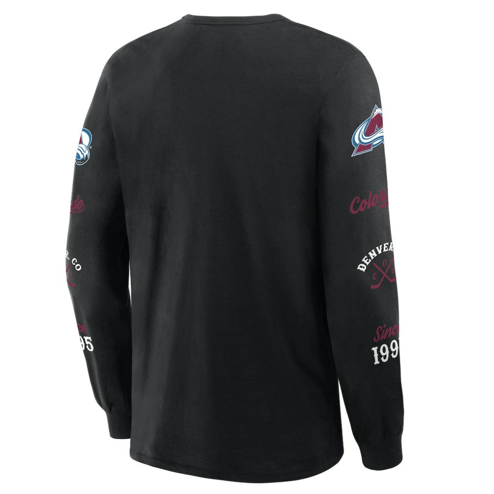 Colorado Avalanche Fanatics Boxed In Legacy Long Sleeve T-Shirt - Black T-shirts